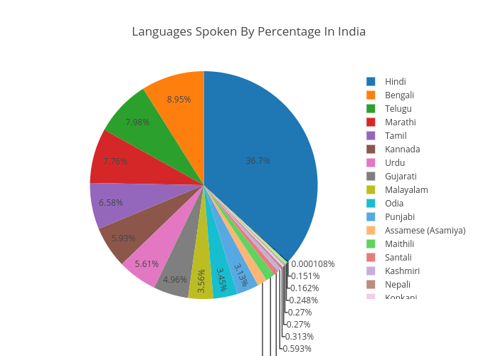 Pie Chart Of Languages Spoken In India