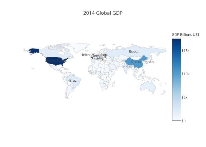 Example of a choropleth chart with country labels made in R with plotly