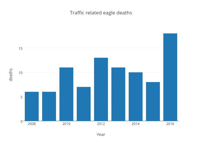 Traffic related eagle deaths